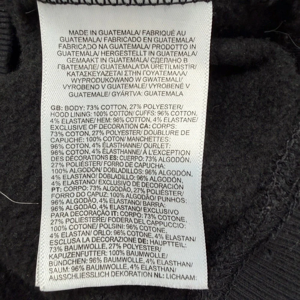 The North Face Mens XL Black White Half Dome Logo Fleece Pullover Hoodie